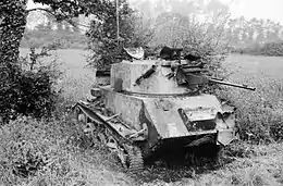 Vickers Light Tank Mk VIC mis hors de combat durant un engagement le 27 mai 1940 dans le secteur de la Somme.