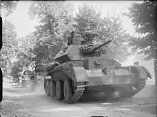 Colonne de char Cruiser Mk IV du 3rd Royal Tank Regiment en exercice