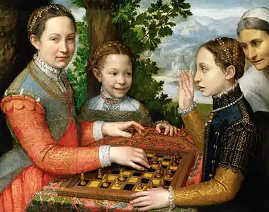 Jeu d'échecs, par Sofonisba Anguissola (1555)