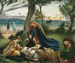 La mort du roi Arthur. Tableau de James Archer (1860).