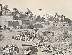 Village de Qena en Moyenne-Égypte où coexistent paysans musulmans et coptes, P. Dittrich, 1918