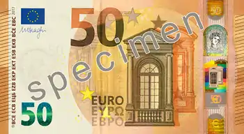 Billet de 50 euros (série Europe, recto).