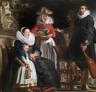 Autoportrait de l'artiste avec sa famille, par Jacob Jordaens (1593–1678).