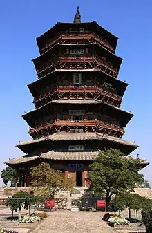 Photographie de la pagode du temple Fogong.