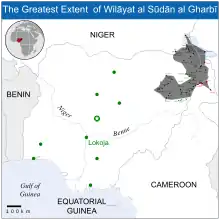 En noir, expansion maximale de Boko Haram au Nigeria