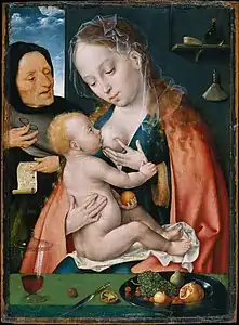 Joos van Cleve, Sainte Famille, vers 1512.