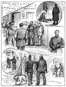 Arrestations de suspects dans l'East End (The Illustrated London News, 22 septembre 1888).