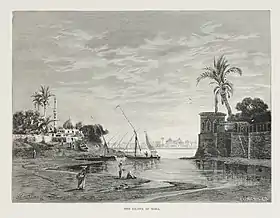 Gravure de l'île de Roda en 1878.