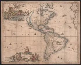 Carte des Amériques, 1650