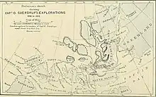 Carte du déroulement de l'Expédition Sverdrup. National Geographic, 1902.