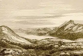 Gravure du golfe Pagasétique et du mont Othrys par Christopher Wordsworth en 1882.