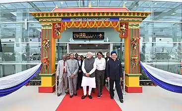Narendra Modi à l'inauguration de l'aéroport.
