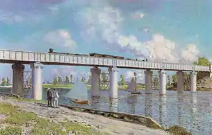 Le Pont du chemin de fer à Argenteuil- 1873