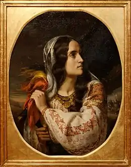 Il semble qu'Ana Ipătescu, héroïne de la révolution roumaine de 1848, a servi de modèle au peintre Constantin Daniel Rosenthal pour incarner la « Roumanie révolutionnaire »