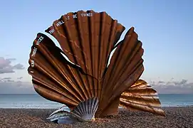 Plage d'Aldeburgh en Angleterre, par Maggi Hambling