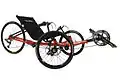Tricycle de sport, type Tadpole, en aluminium et matériaux composites