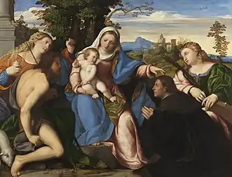 La Vierge à l'Enfant, Jean le Baptiste et un donateur (Francescoli ?) (Musée Thyssen-Bornemisza)