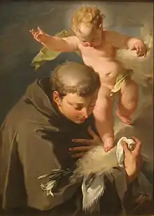 Giambattista Pittoni : The Vision of Saint Anthony of Padua, vers 1730