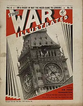 Couverture du № 91, dernier à présenter une véritable couverture. La photographie montre les dégâts sur Big Ben suite à un bombardement le 10 mai 1941.