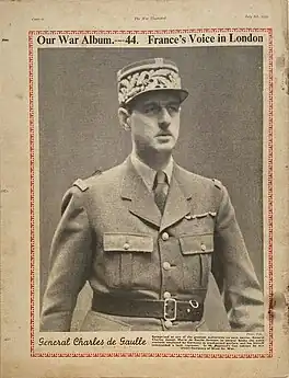 Portrait du général de Gaulle, dernier de la série "Our War Album" présentée en quatrième de couverture des 44 premiers numéros.