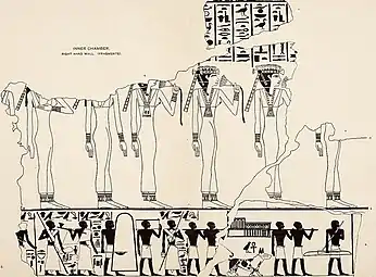 Fresque représentant les filles de Djéhoutyhotep.