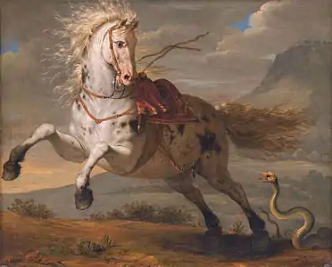 Bénigne Gagneraux, Le Cheval et le serpent (1787).