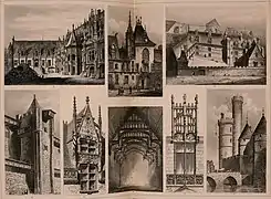 Le Palais de Justice de Rouen publié dans "The iconographic encyclopaedia of the arts and sciences" (1885).