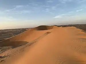 Dunes du Rub al-Khali dans l'ouest d'Abou Dabi en décembre 2021.