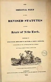 The original text of the revised statutes of the State of New-York -1828 [Ville de Paris BHdV]