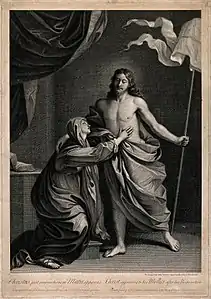 Le Christ ressuscité apparaît à la Vierge Marie, 1773, d'après son propre dessin, d'après Le Guerchin.