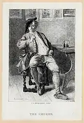 Le Fumeur (1859), d'après Ernest Meissonnier, gravure, New York Public Library.