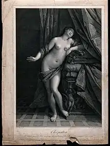 Le Suicide de Cléopâtre, 1777, d'après son propre dessin, d'après Guido Reni.