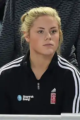 Thea Mørk le 15 novembre 2014, lors de la rencontre de Ligue des champions entre Metz Handball et Larvik HK.