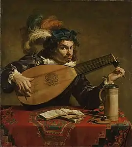 Le joueur de luth, Theodore Rombouts (1620)