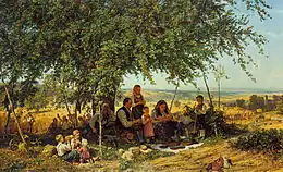 Theodor Christoph Schüz, Prière du midi durant les récoltes, 1861