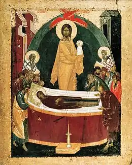 Envers de l'icône La Vierge du Don. Dormition de la Vierge