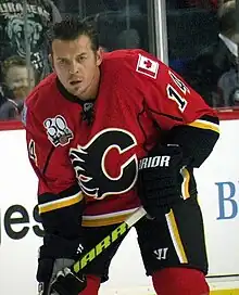 Description de l'image Theoren Fleury Flames.JPG.