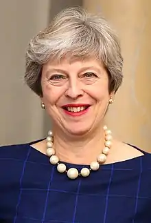 Theresa May, née le 1er octobre 1956 (66 ans), première ministre de 2016 à 2019.