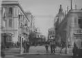 Vue de la place, en direction de la ville (années 1910).