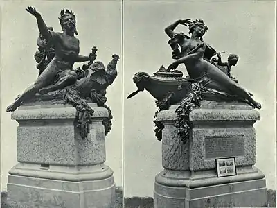 L'Escaut et La Seine (1907), bronze, Saint-Quentin, pont du canal (œuvres détruites en 1927).