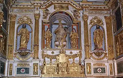 Retable et Pietà (1680), Montaigut-sur-Save, église Notre-Dame d'Aletz.