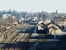 Vue d'ensemble du faisceau des voies de la gare