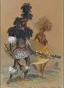 Matebele warrior in dancing dress (1870)