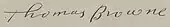 signature de Thomas Browne