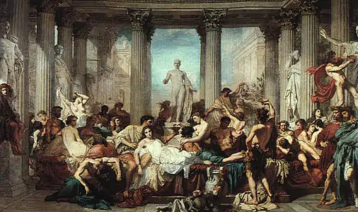 Thomas Couture, Les Romains de la décadence (1847), Paris, musée d'Orsay.