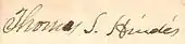 signature de Thomas S. Hinde
