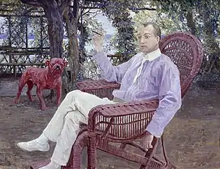 L'Éditeur munichois Albert Langen dans son jardin (huile sur toile, 1905), Munich, Lenbachhaus