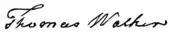 signature de Thomas Walker (explorateur)