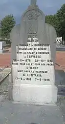 Sépulture des frères Thomaz de Bossière dont Étienne (1886-1915) mort dans le naufrage du Lusitania.