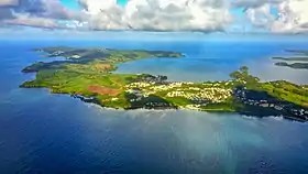 Vue aérienne de la presqu'île de la Caravelle.